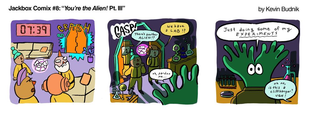 Jackbox Comix #8: "You're the Alien! Pt. III" by Kevin Budnik